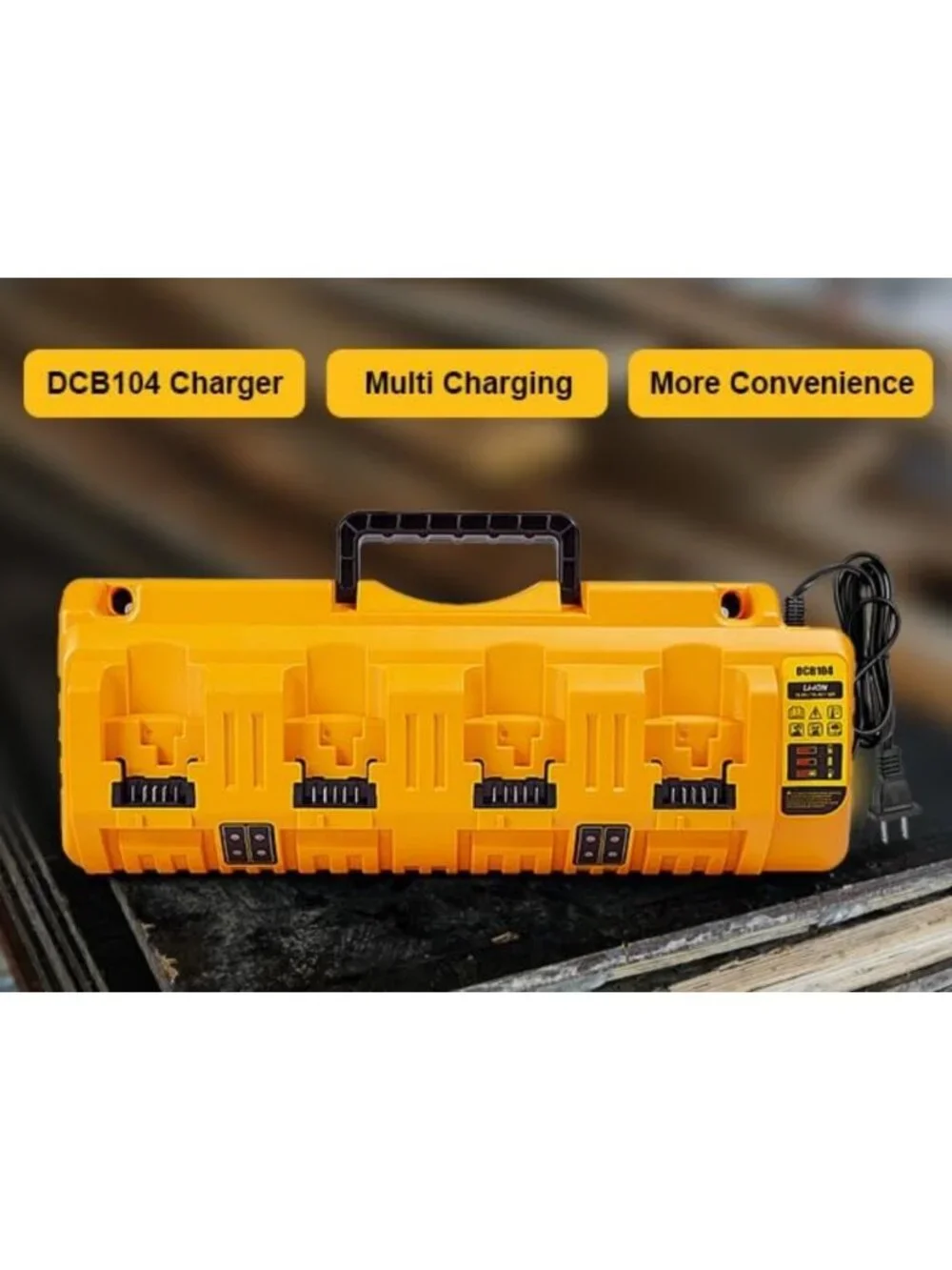 20V MAX Battery Charger Station - 4 Port Multi Charger with 2 USB Ports